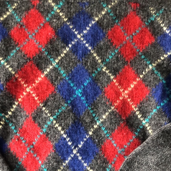 Vtg Intarsia Shetland wool argyle - Picture 2 of 5